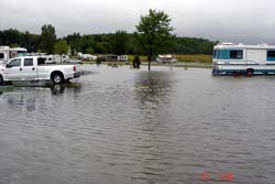 rainstorm at Camping Allouette